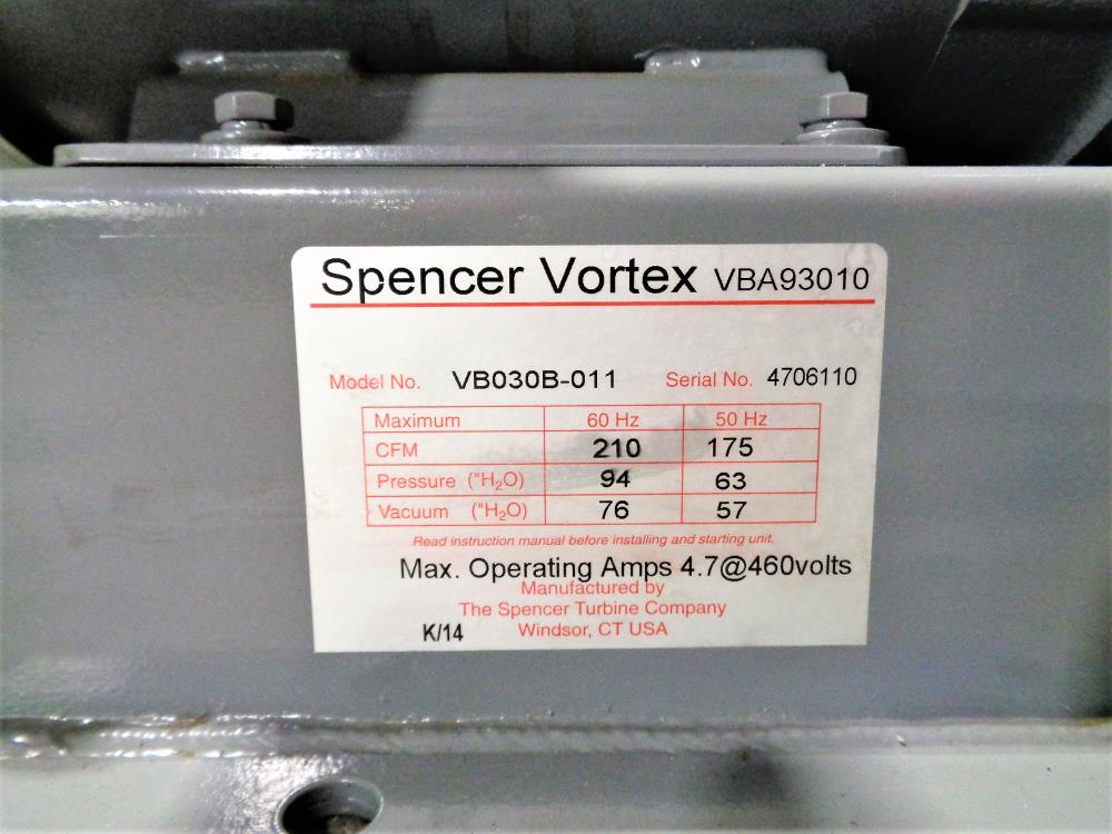 Spencer Vortex Blower VB030B-011 with Motor